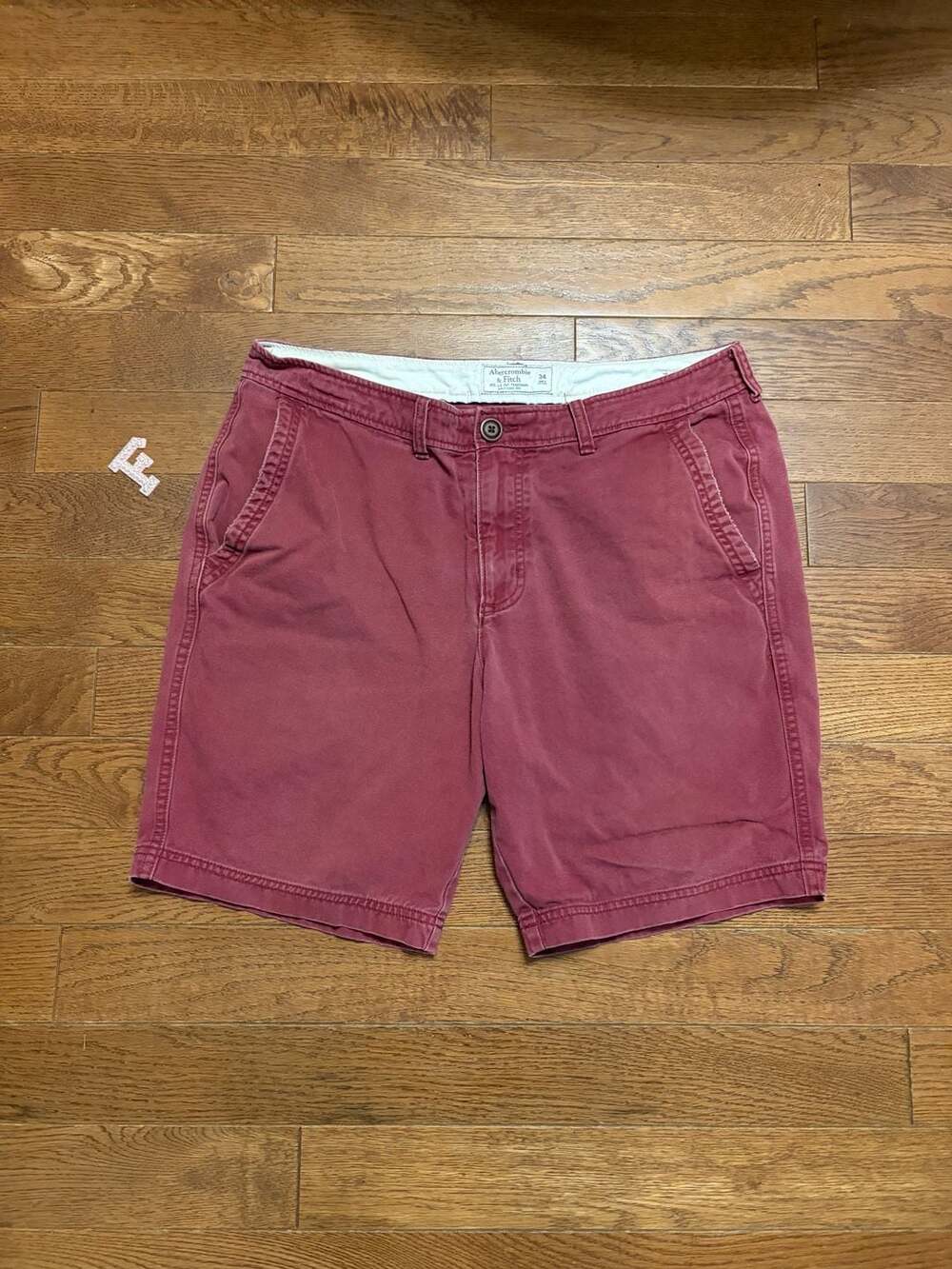 Abercrombie & Fitch Chino Shorts Size 34 Red Cotton Casual